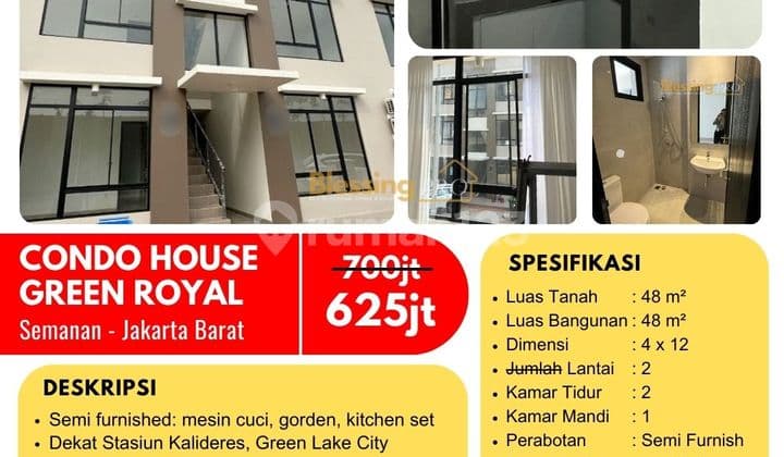 Dijual Cepat Turun Harga Condohouse Jakbar