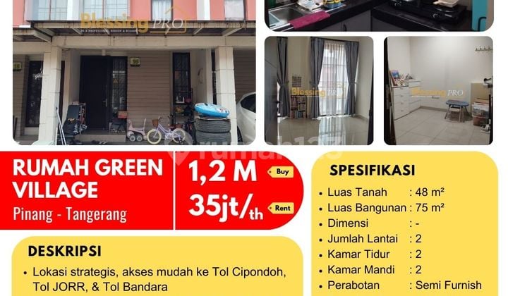 Dijual/Disewakan Rumah Green Village