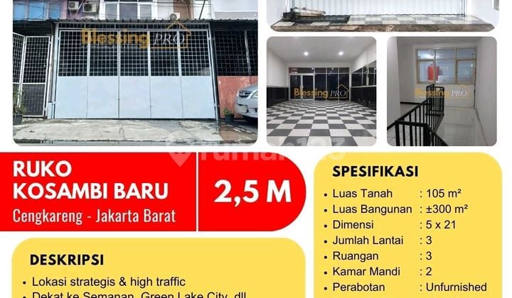 Dijual Ruko Unfurnished Kosambi Raya