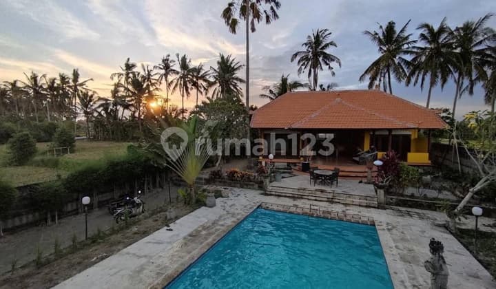 Tanah Bonus Vila 3 Kamar View Sunset Sawah Pantai Purnama