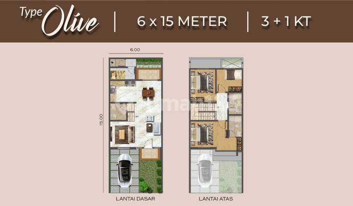For rent: Golf Island PIK house, size 6x15, unfurnished, 3 bedrooms.