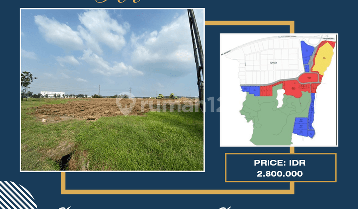 Tanah di Kawasan Industri Kjie Lippo Karawang 7832 M²