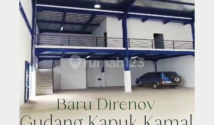 DIJUAL GUDANG KAPUK KAMAL BEBAS BANJIR BARU DIRENOV CEILING TINGGI GUDANG KANTOR POS SECURITY NEGO