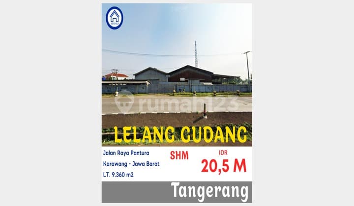 Lelang Gudang Dijual Lelang Gudang Jalan Raya Pantura Subang Jawa Barat SHM Lt 9360 m2