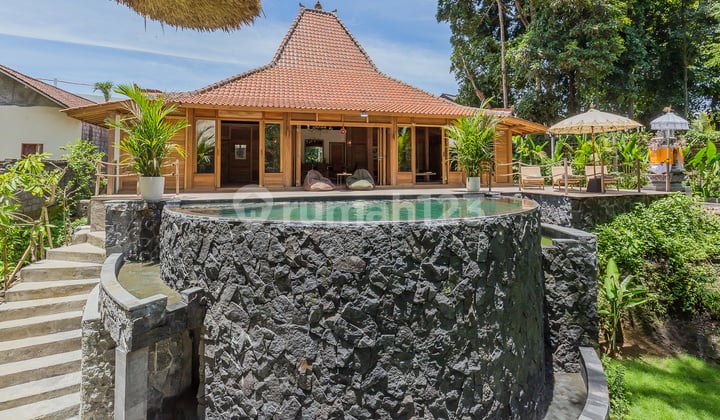 Brand New Four Bedroom Villa Joglo Villa With Stunning Riverview For Lease In Tumbak