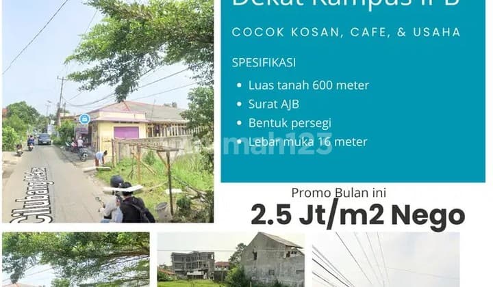 Di Jual Tanah Pinggir jalan di kota bogor dekat dengan kampus IPB