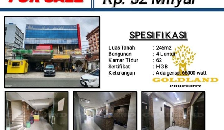 Br/Fd, Jual Ex Mini Hotel (Ruko Gandeng) Manga Besar