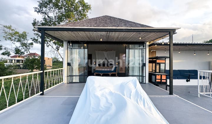 Villa 6BR Luxury Modern dengan Lapangan Tennis dan Unblock Ocean View di Ungasan, Bali.