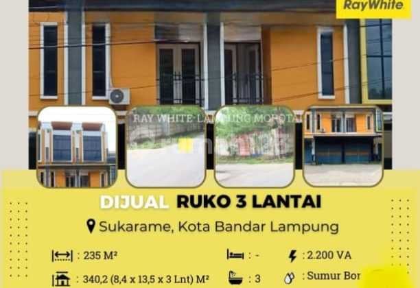 Dijual ruko 3 lantai di sukarame Dijual ruko 3 lantai di sukarame