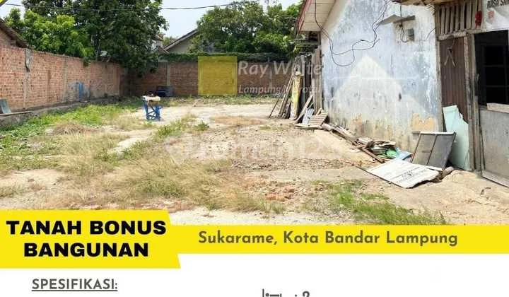 Dijual tanah bonus bangunan di sukarame Dijual tanah bonus bangunan di sukarame