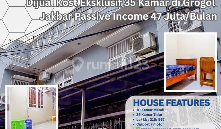Kost Aktif Grogol 35 Kamar – Hasil 45 Juta/Bulan Stabil 287C