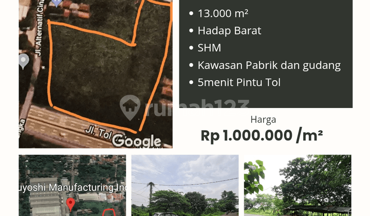 Jual Tanah Kawasan Industri Cinangka Purwakarta