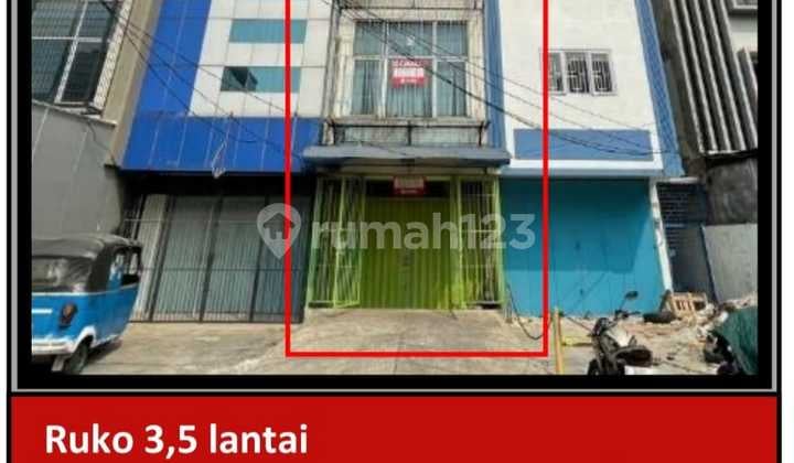 Di Jual Ruko 3,5 Lantai Aset Bank di Jl. Lautze Pasar Baru, Sawah Besar, Jakarta Pusat.