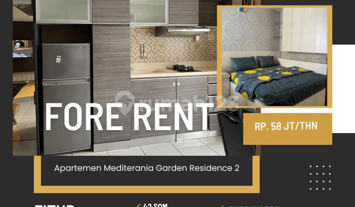 Sewa apartemen medit 2 full furnish siap huni jakarta barat