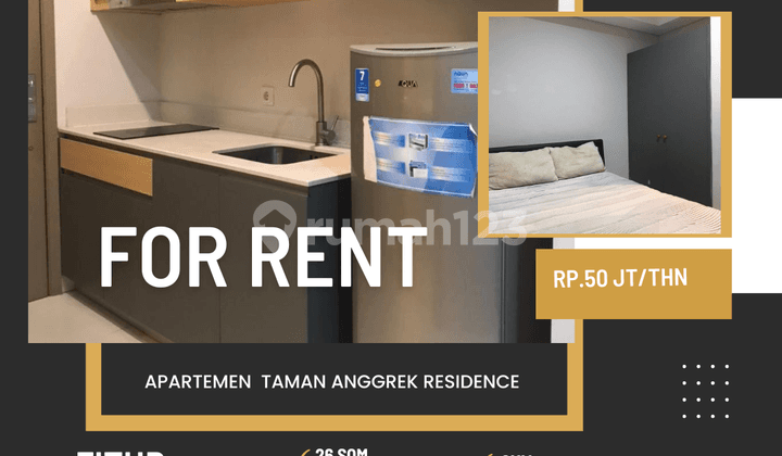 SEWA APARTEMEN TAMAN ANGGREK RESIDENCE TYPE STUDIO FULL FURNISH SIAP HUNI DEKAT 4 MALLTA CP NEOSOHO HUBLIGE JAKARTA BARAT TERMURAHHHHHHH