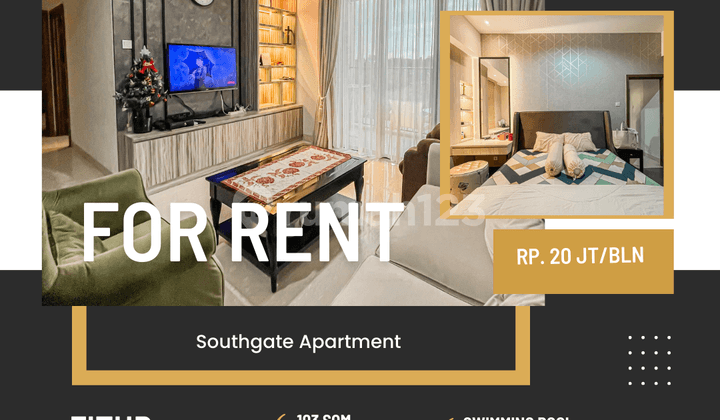 Sewa Southgate Apartment 3 Br fullfurnish siap huni jakarta selatan