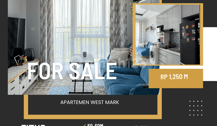 FOR SALE WESTMARK APARTMENT 2BR TYPE FULL FURNISHED READY TO OCCUPY MINIMALIST LUXURY CHEAPEST WEST JAKARTA NEAR 4 MALLS