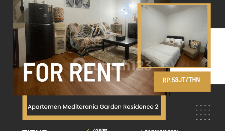 Sewa apartemen medit2 2br full Furnish siap huni dekat cp jakarta barat