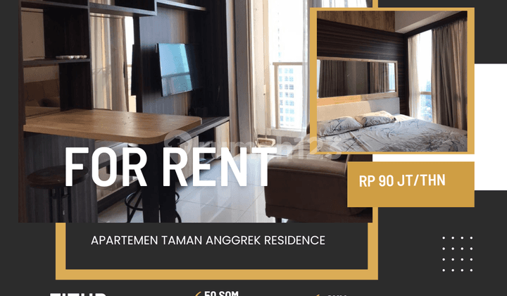 SEWA APARTEMEN TAMAN ANGGREK RESIDENCE TYPE 2BR FULL FURNISH SIAP HUNI JAKARTA BARAT STRATEGIS