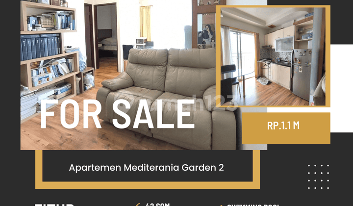 Jual Apartmen Mediterania2 br furnish siap huni jakarta barat