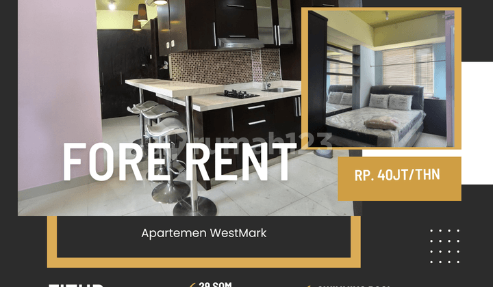 Sewa Apartemen Westmark type studio furnish siap huni jakarta barat