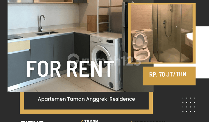 Sewa Taman Anggrek Residence type 1br full furnish siap huni strategis best view jakarta barat