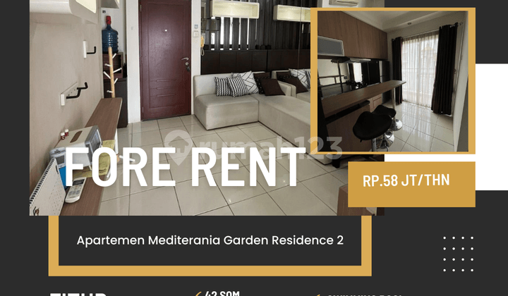 Sewa Apartemen Medit1 2Br full furnish siap huni jakarta barat