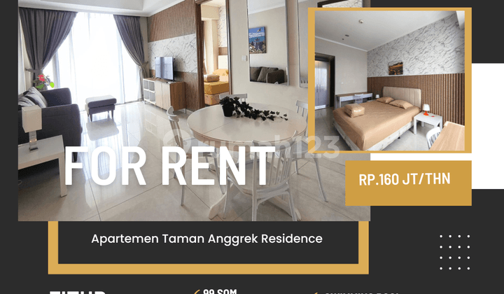 Sewa Apartemen Taman Anggrek Residence type 2br full furnish siap huni jakarta barat dekat 4 mall!!!!