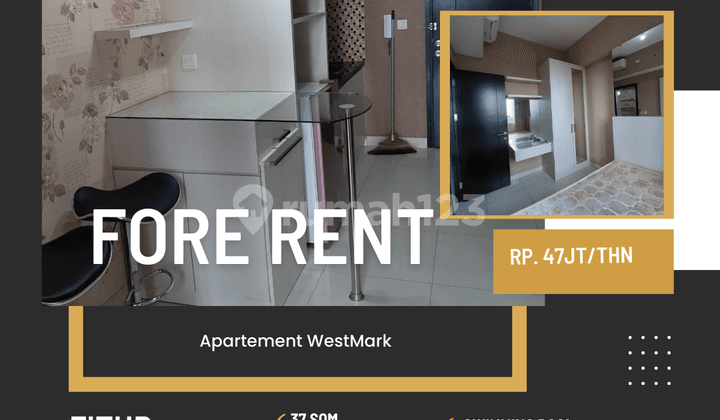 Sewa apartemen westmark 1BR+ furnish siap huni jakarta barat