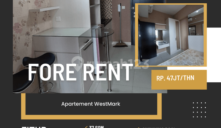 Sewa apartemen westmark 1BR+ furnish siap huni jakarta barat