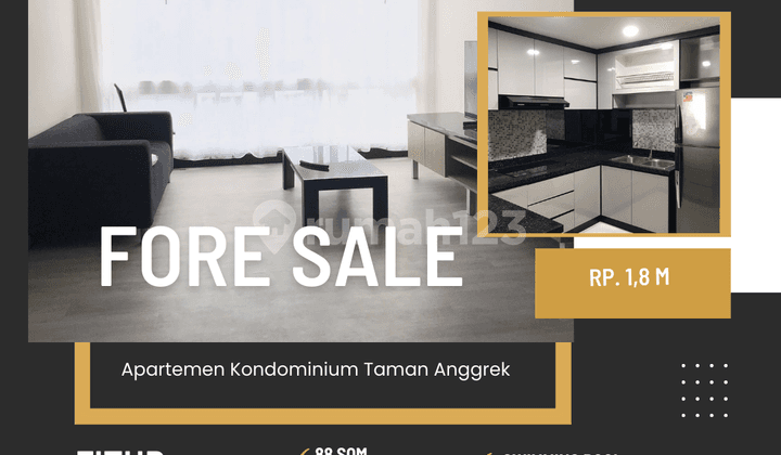 Jual apartemen kondominium taman anggrek 2Br furnish murah atas mall jakarta barat