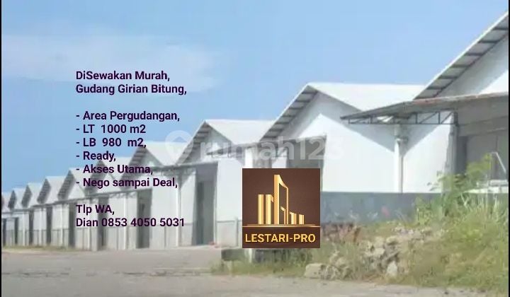 Cheap Warehouse for Rent in Girian Bitung, Warehouse Area, Ready