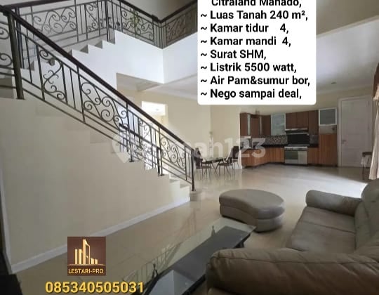 Di Jual Murah Rumah Mewah 2 Lantai Citraland Manado Cluster Ekslusif