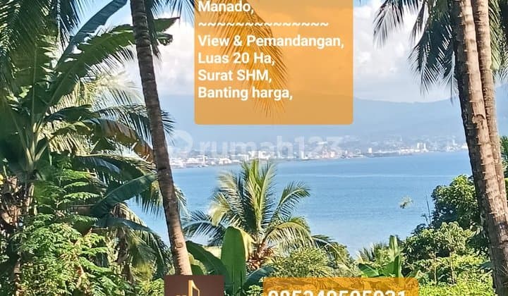 Dijual Murah Tanah View dan Pemandangan Puncak Pandu Kota Manado 20 Ha