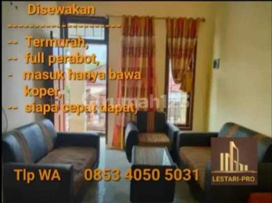 Disewakan Rumah Termurah Full Perabot Area Perumahan Masuk Hanya Bawa Koper