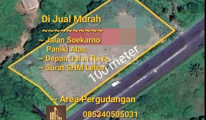 Jalan Soekarno Paniki Atas Dekat Rs Sentra Medika Luas 3976m Depan Jalan Raya Shm Area Pergudangan