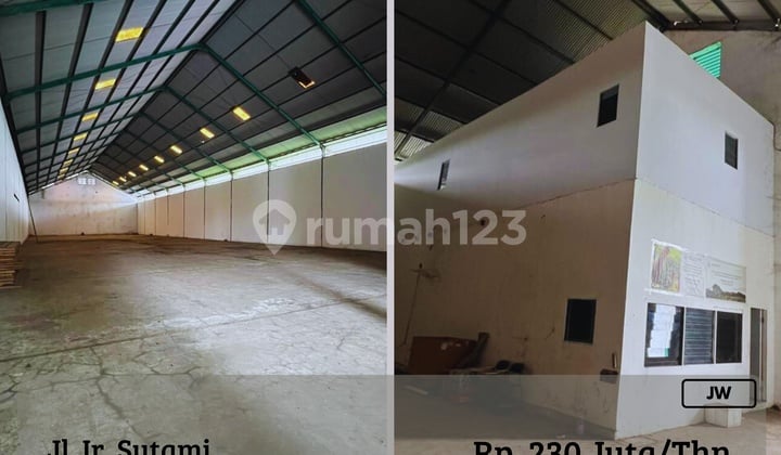 Disewakan Gudang Siap Pakai 1 LT Strategis Poros Ir Sutami