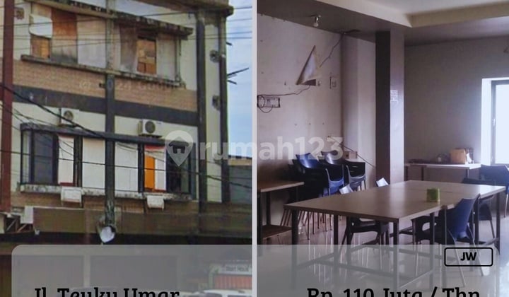 Disewakan Ruko Poros Teuku Umar 3Lt Siap Pakai Strategis Dlm Kota