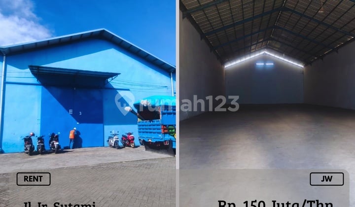 Disewakan Gudang 1LT Poros Ir. Sutami Siap Pakai Strategis