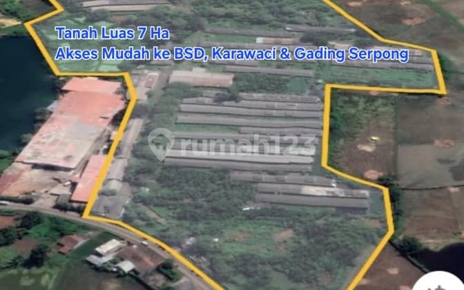 Tanah Luas 7 Ha! Cocok Untuk Kawasan Komersial & Investasi Besar