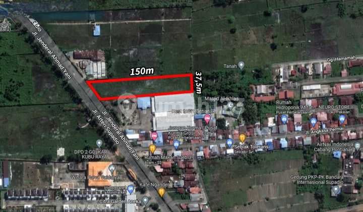 Dijual Kavling Commercial di Jl Ahmad Yani 2 Kubu Raya, Pontianak