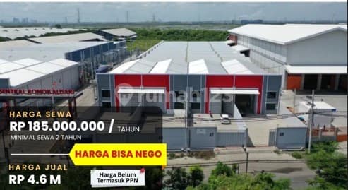 Disewakan / Dijual Gudang Sentral Romokalisari Lok Fav Terdepan