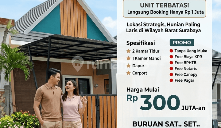 Rumah, 1 Lantai, SHM, Dekat Sekolah Negeri,