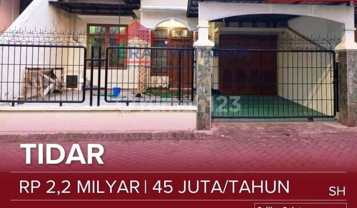 Dijual dan Disewakan Kawasan Tidar 1,5 Lantai, 5 Kamar Tidur.