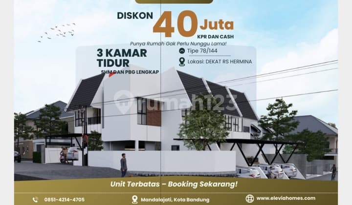 Hunian Terbatas Dalam Komplek - Hanya 4 Unit, Akses 2 Mobil, Legalitas Lengkap Kota Bandung