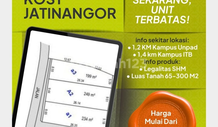 Promo Bulan Ini! Tanah Pinggir Jalan Dekat Kampus Unpad - Akses 2 Mobil - Unit Terbatas