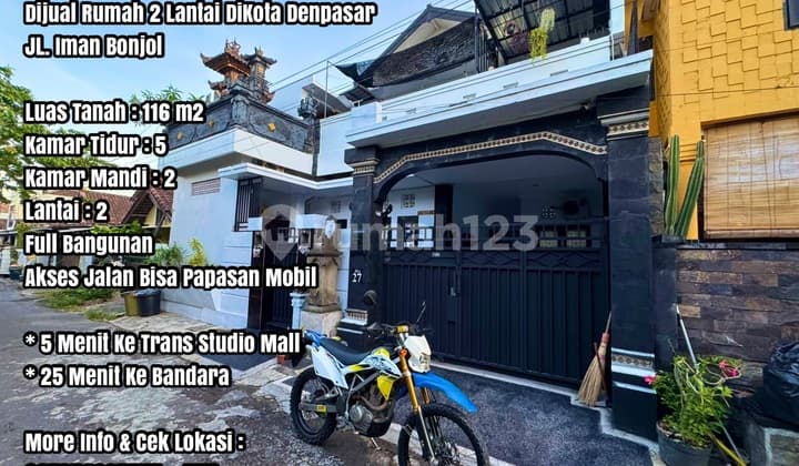 Rumah Luasan Kecil Full Bangunan 2 Lantai Dikota Denpasar di Bali