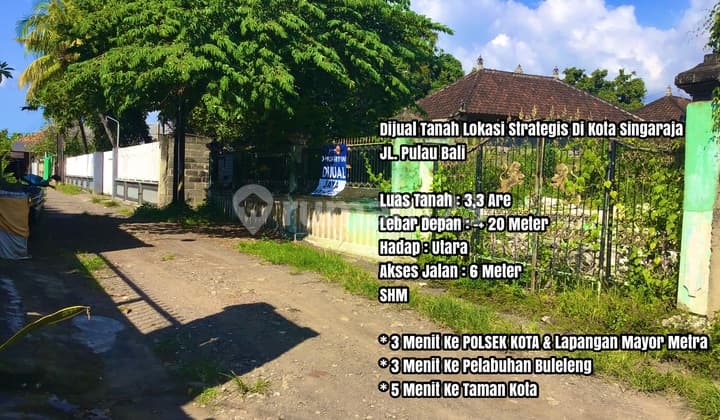 Tanah Berlokasi Sangat Stratagis Di Tengah Kota Singaraja Bali