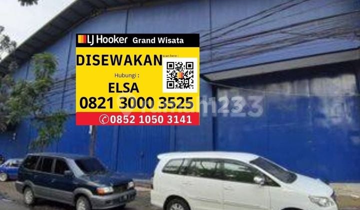For Rent: 2-Story Warehouse and Office. Land Area of 1820 M2, Ample Parking for 40-Foot Container Trucks. Ready to Use. Only 4.9 Km to Buah Batu Toll Road on Jalan Raya Ibrahim Adjie, Kiara Condong, Bandung.