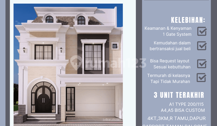 Siap Huni, 3 Lantai, SHM, Dekat Sekolah Internasional,